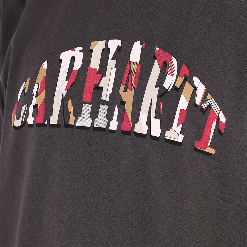 мужская коричневая футболка Carhartt WIP S/S Dome Script T-Shirt I029981-stormcloud - цена, описание, фото 2